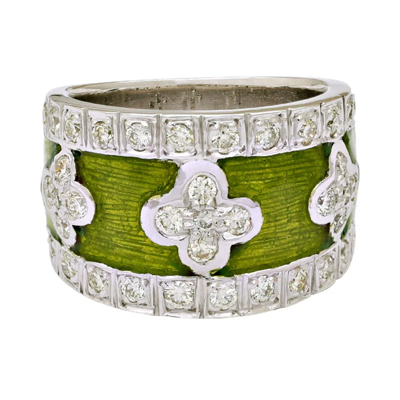 art deco rings for women -Ring-Diamond (Enamel)