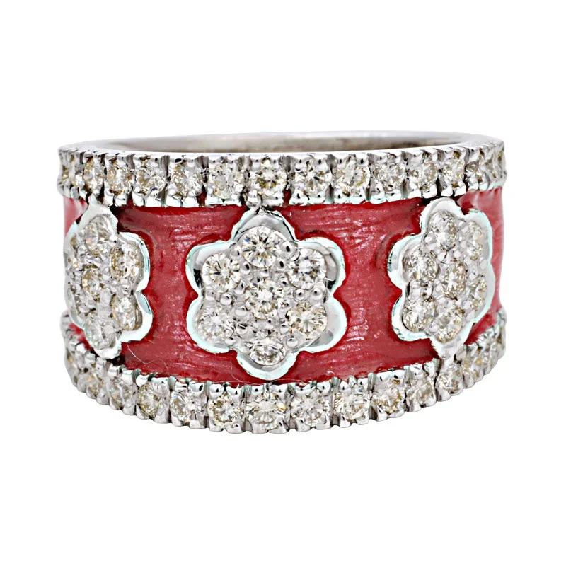 wedding band sets for women -Ring-Diamond (Enamel)