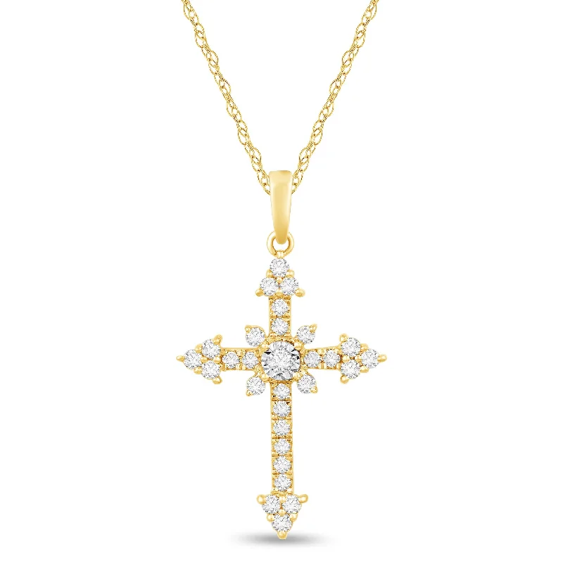 gemstone pendant necklaces for women -1/4ctw Diamond Cross Pendant