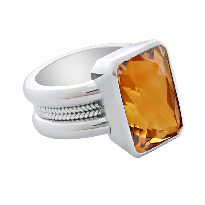 diamond rings for women -Ring-Citrine