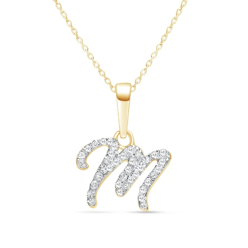 long chain necklaces for women -Cursive Diamond Initial Necklace