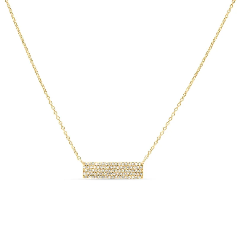 wedding necklaces for women -Five Row Diamond Pavé Bar Necklace