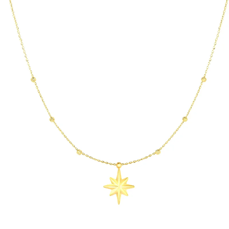 unique gemstone necklaces for women -14K Gold Polished North Star Necklace