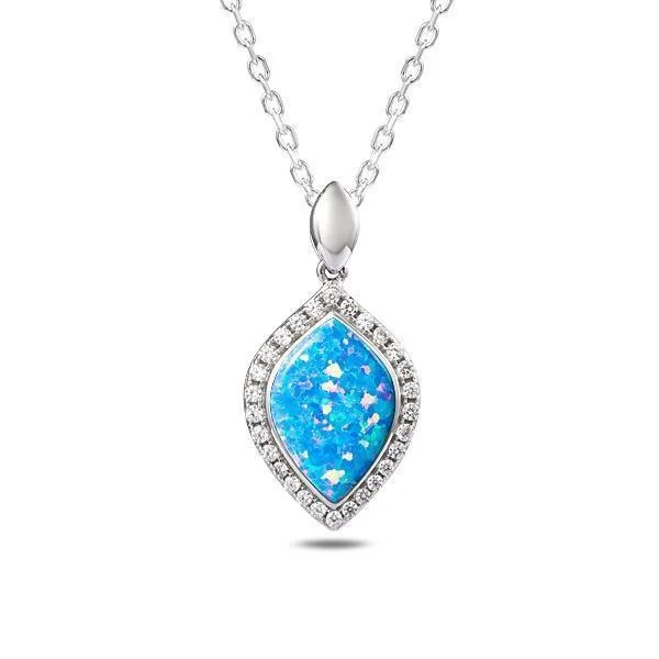 dazzling necklaces for women -Sterling Silver Opal Mandorla Pendant by Alamea