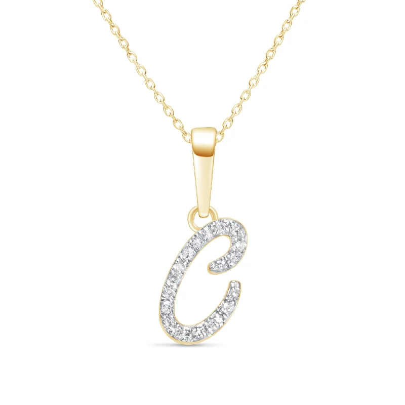 unique gemstone necklaces for women -Cursive Diamond Initial Necklace