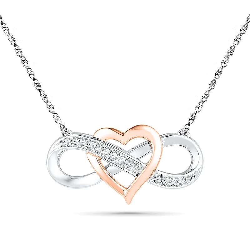 eco-friendly necklaces for women -.08ctw Diamond Infinity Heart Necklace