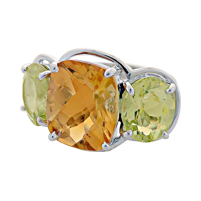 elegant engagement rings -Ring-Citrine and Lemon Quartz