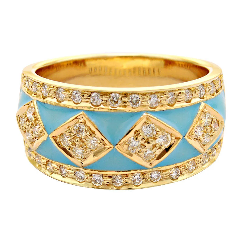 boho rings for women -Ring-Diamond (Enamel)