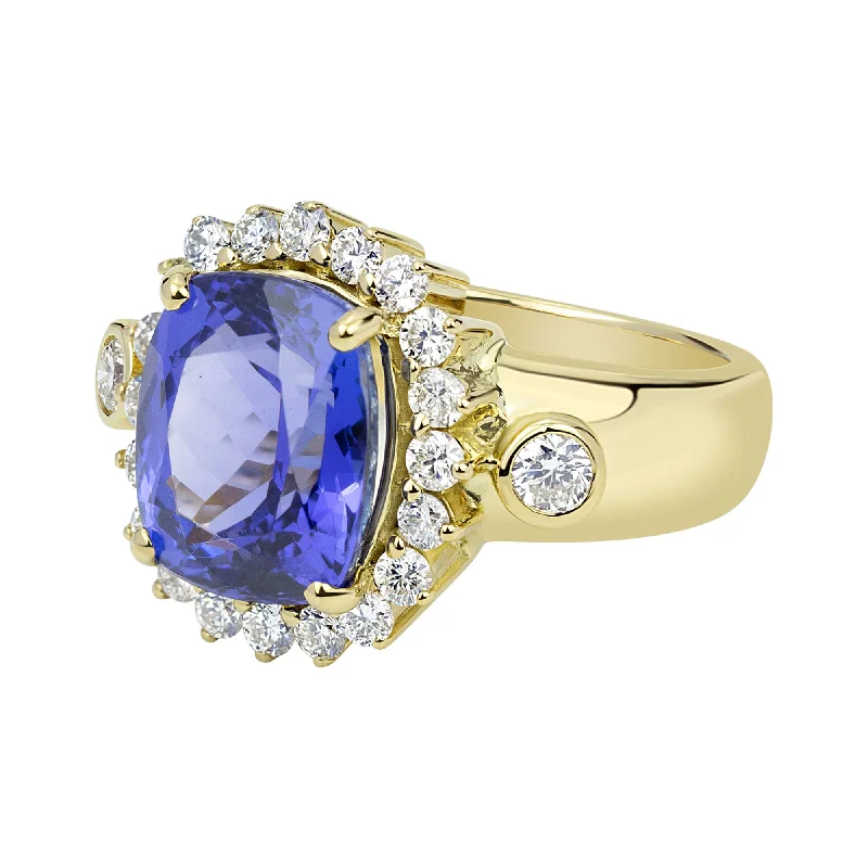 ruby rings for women -Ring - Tanzanite And Diamond