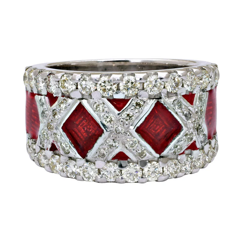 custom diamond rings for women -Ring-Diamond (Enamel)