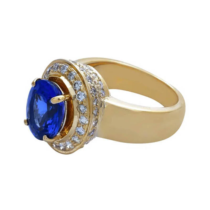 sapphire rings for women -Ring- Tanzanite and Diamond