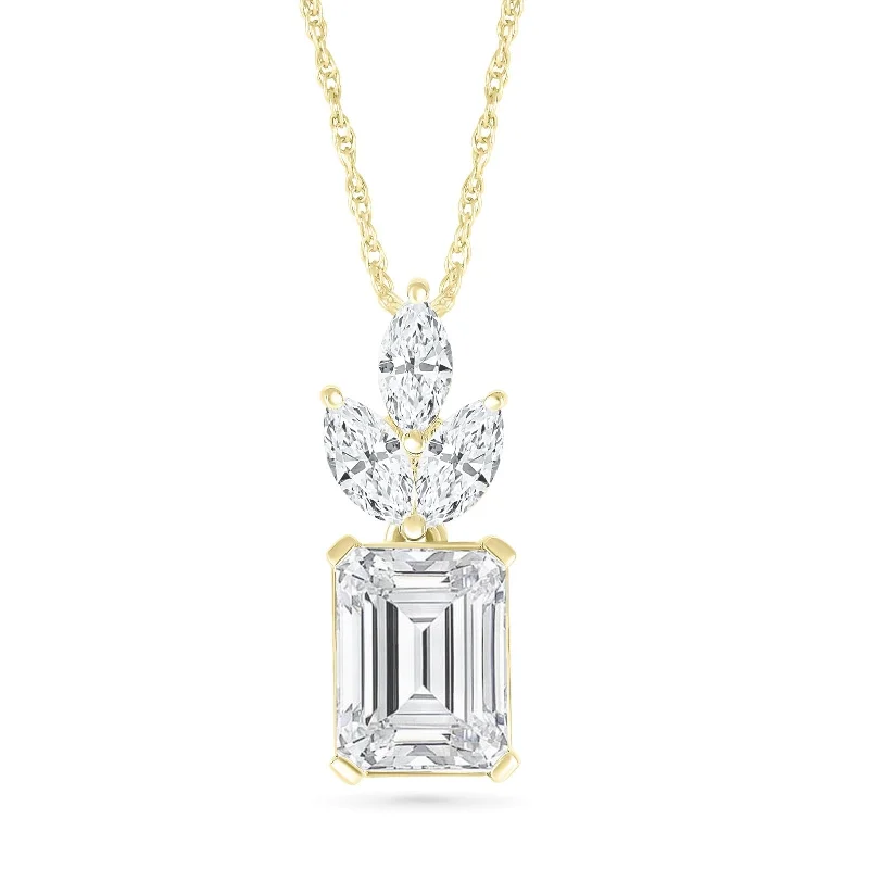 timeless gold necklaces for women -White Sapphire Pendant with Crown