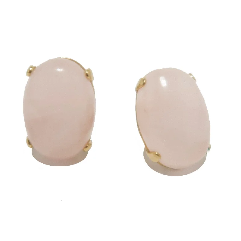 luxury earrings for women -Rose Quartz Earrings Love Stud 14-Karat Gold