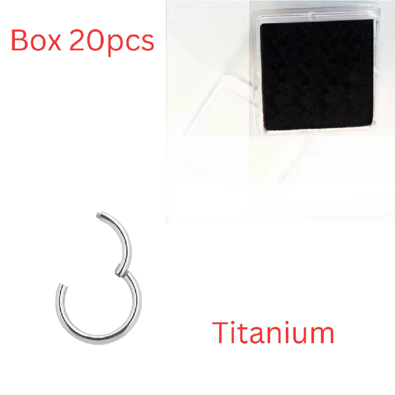 infinity rings for women -Titanium Hinged Segment Nose Ring Mixed Size - Box 20