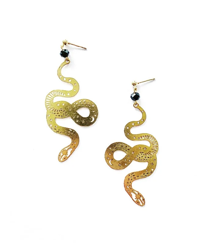 stackable earrings for women -Immortality Snake Earrings