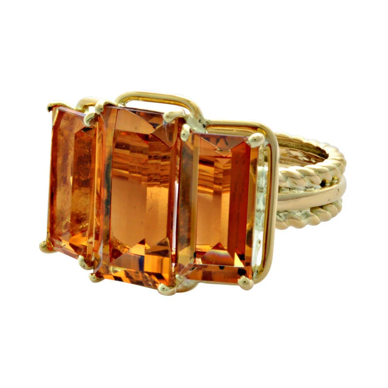 fashion rings for women -Ring-Citrine