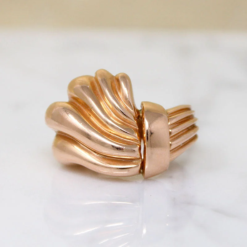 trendy rings for women -Dynamic Retro Ring in 14k Rose Gold