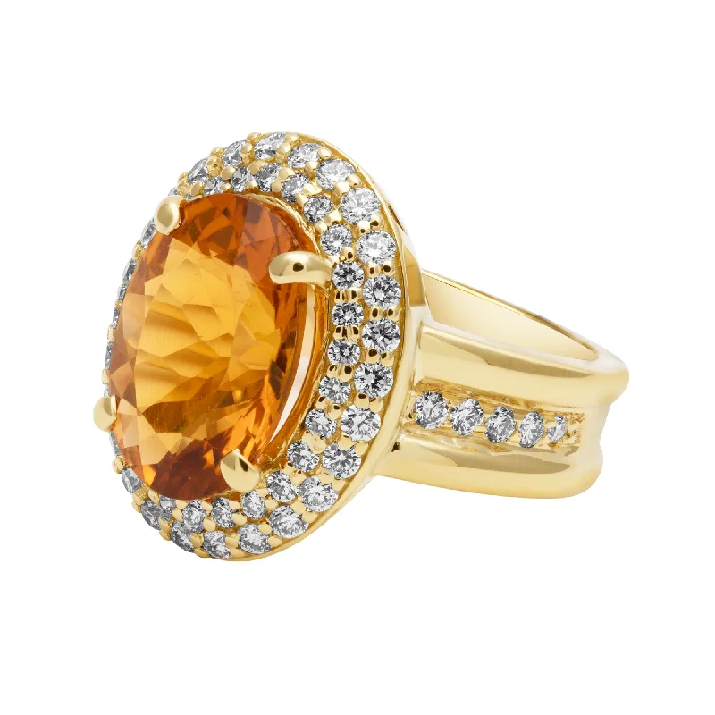 luxury diamond wedding rings -Ring - Citrine And Diamond