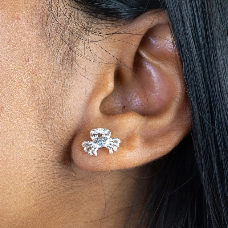 fashion earrings for women -Crab Cancer Stopper Stud Earring