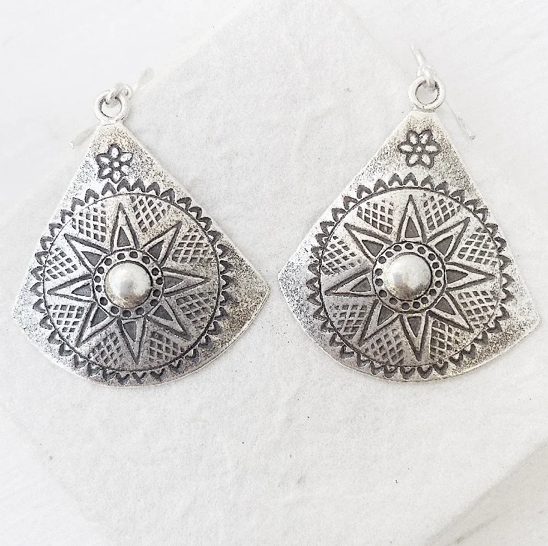 elegant earrings for women -SILVER SUN EARRINGS