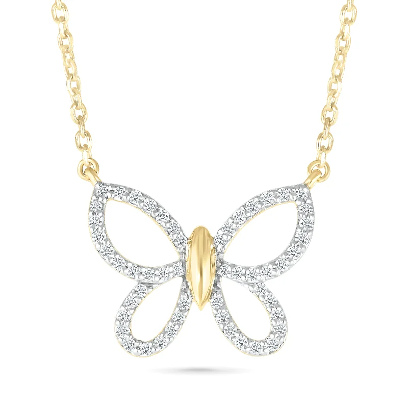 custom name necklaces for women -Diamond Butterfly Necklace