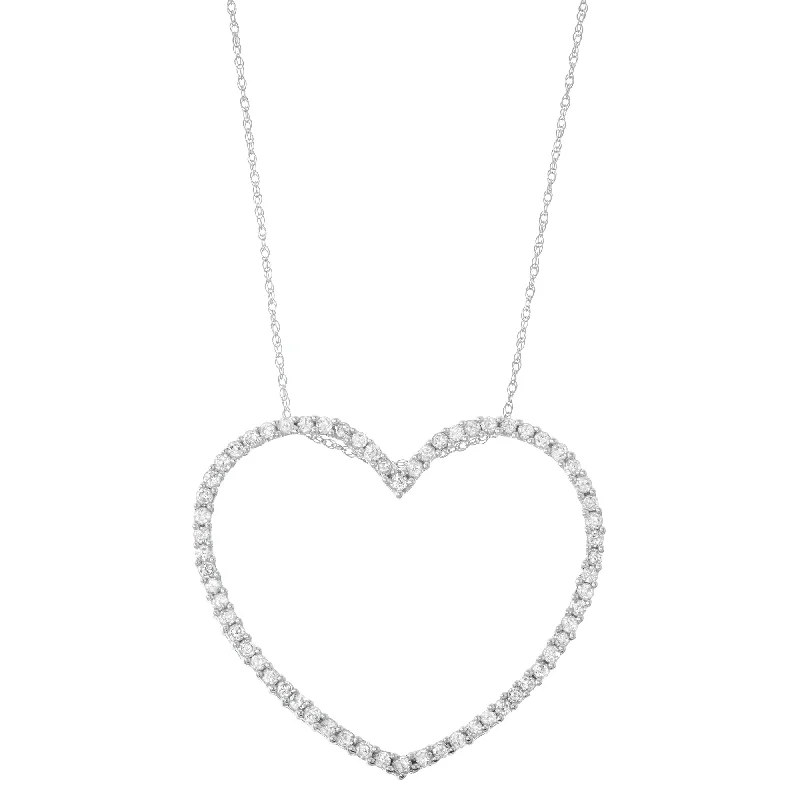 classic diamond necklaces for women -1ctw Diamond Heart Necklace