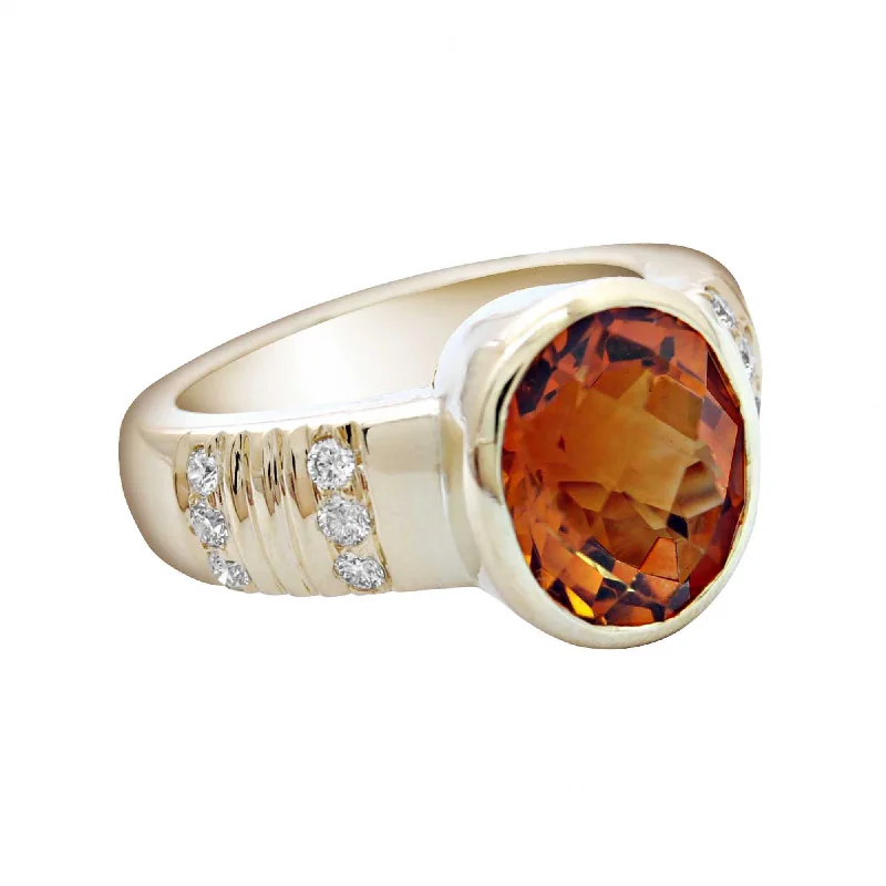 promise rings for couples -Ring- Citrine & Diamond