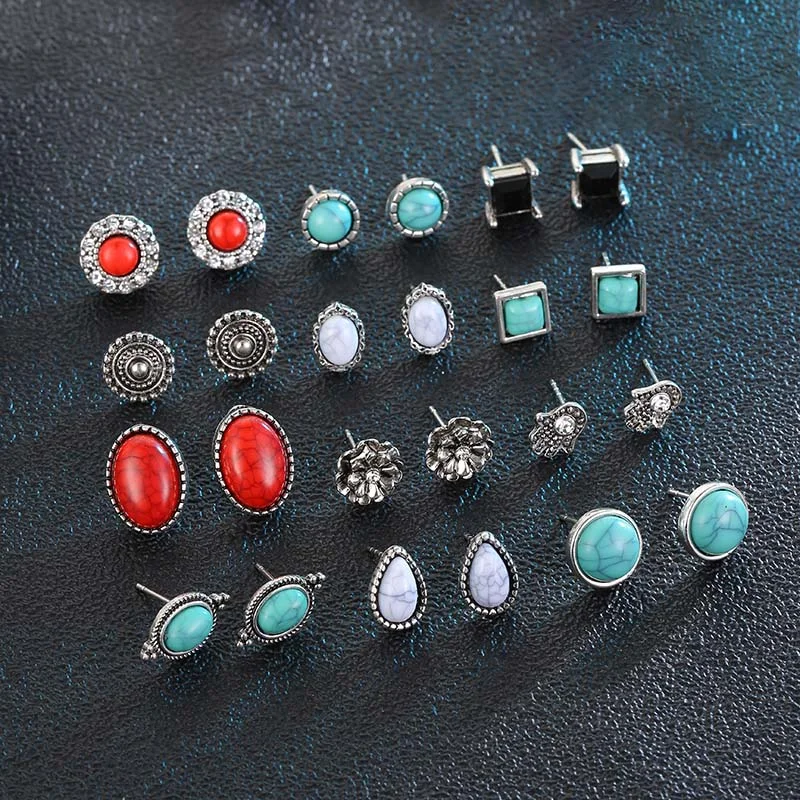 luxury silver earrings for women -Mix & Match Bohemia Twelve Piece Earring Ensemble