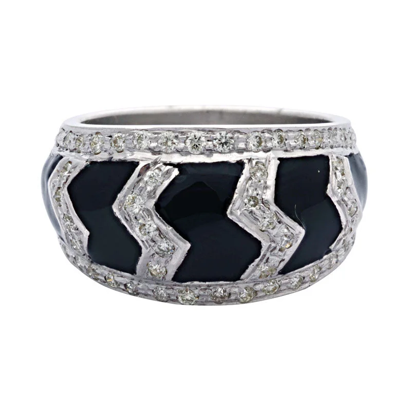 unique wedding rings for women -Ring-Diamond (Enamel)