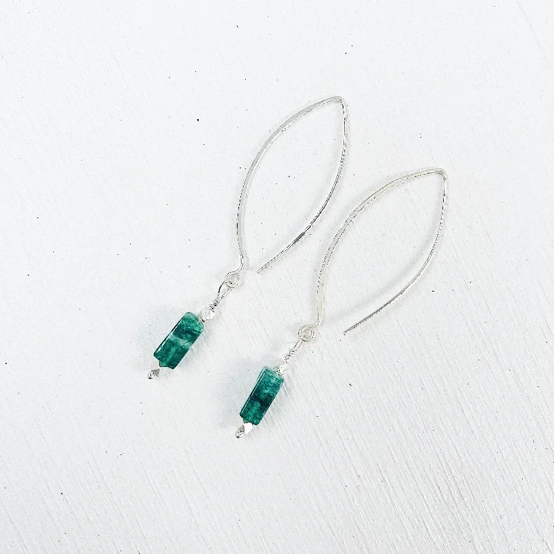 minimalistic earrings for women -AVENTURINE GEMSTONE EARRINGS