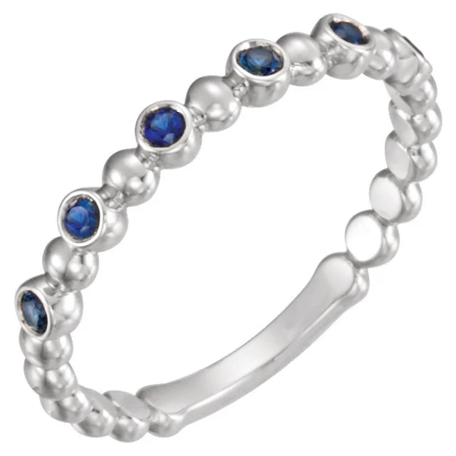 diamond necklaces for women -14k Gold Blue Sapphire Stackable Ring - White, Yellow or Rose