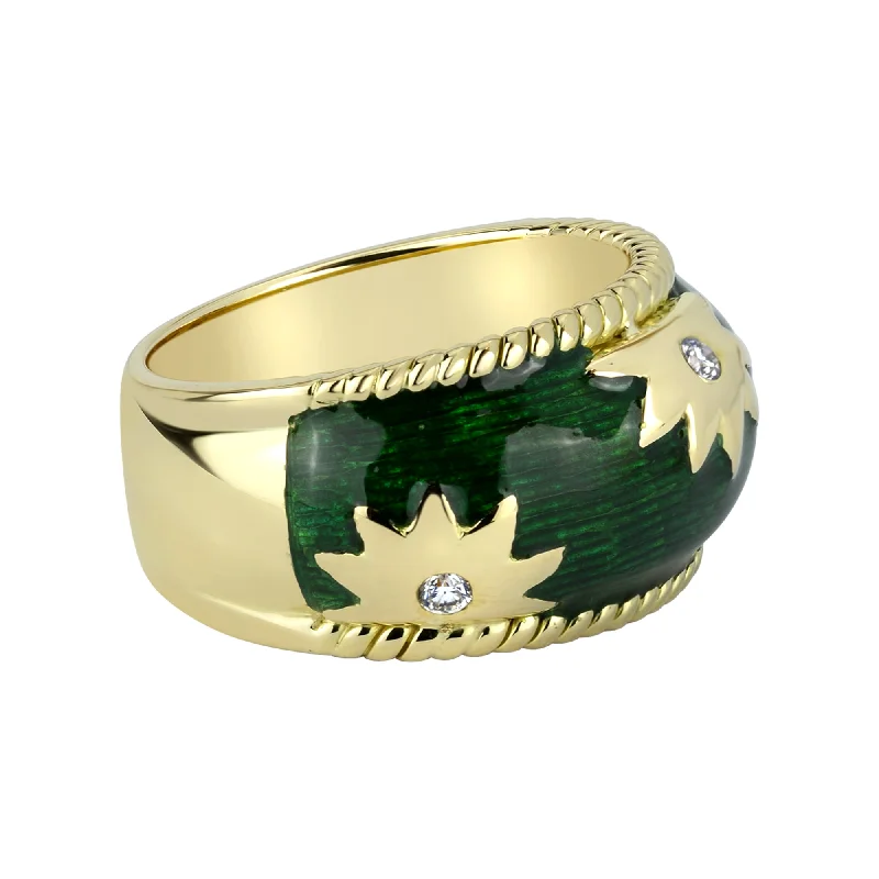 luxury rings for women -Ring - Diamond (enamel)