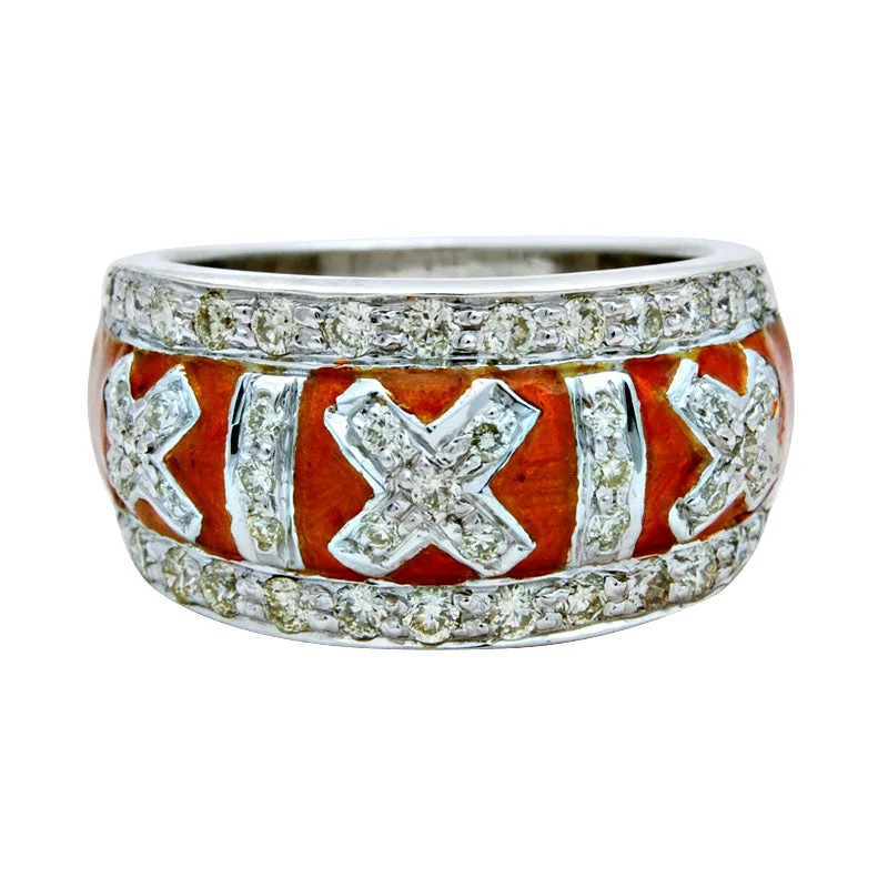 unique wedding rings for women -Ring-Diamond (Enamel)