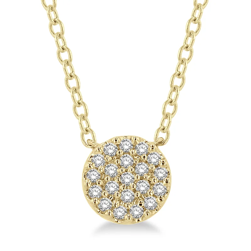 bridal pendant necklaces for women -Ashi .12ctw Diamond Disc Necklace