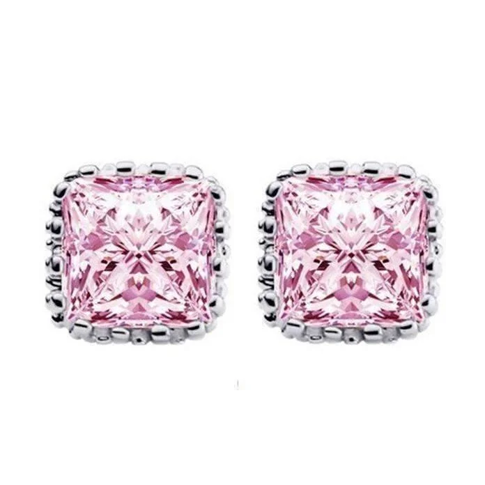 Pink Sapphire on White Gold Plated