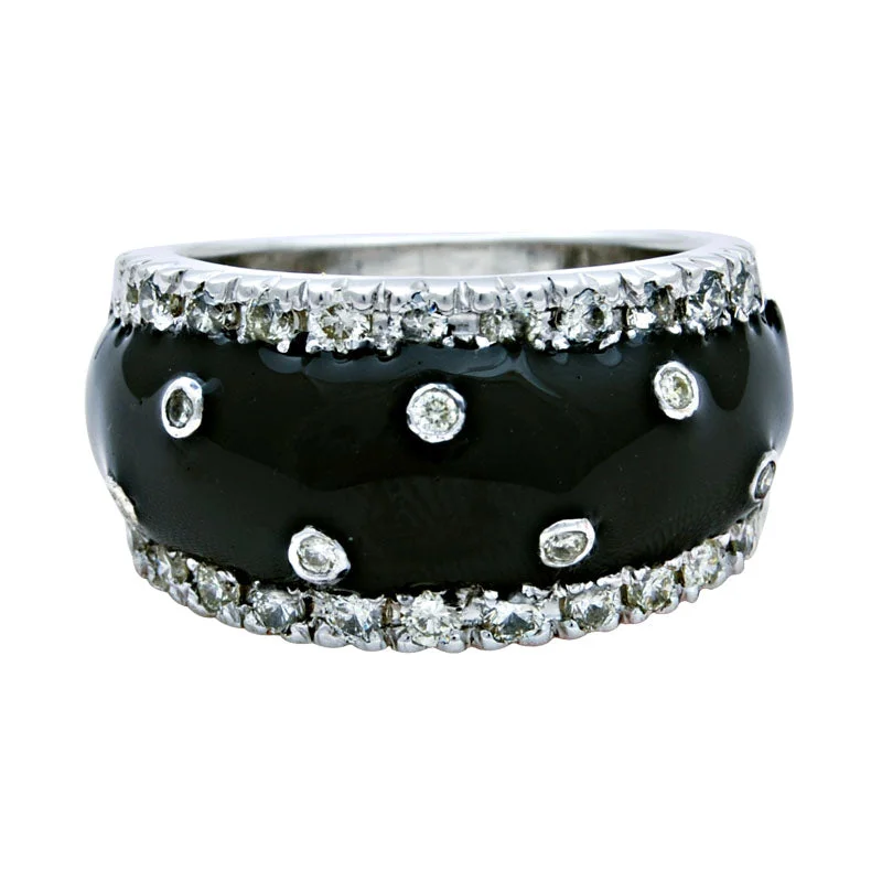 wedding bands for women -Ring-Diamond (Enamel)