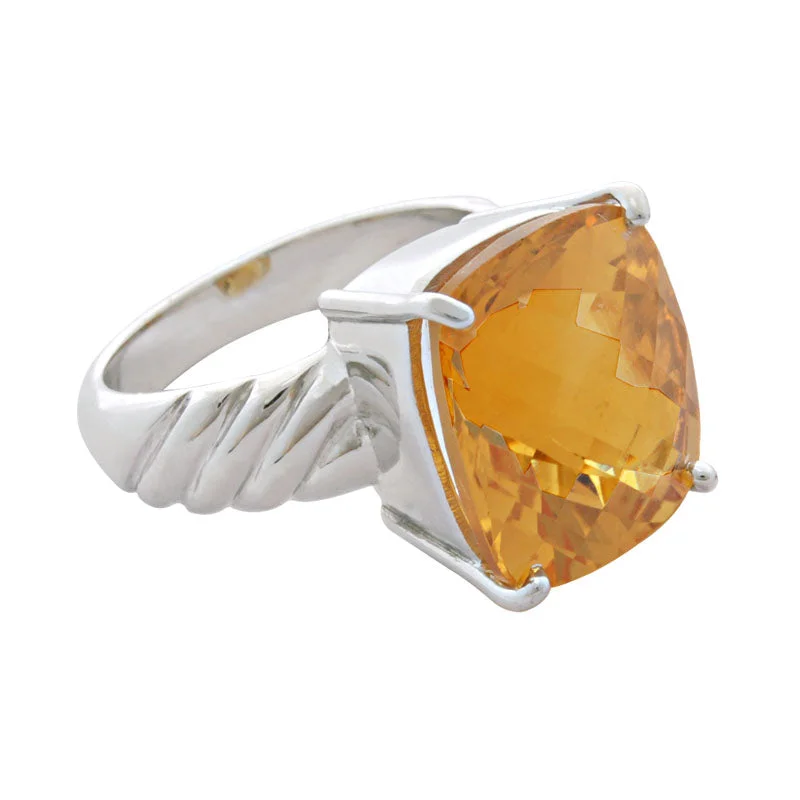 gemstone rings for women -Ring-Citrine