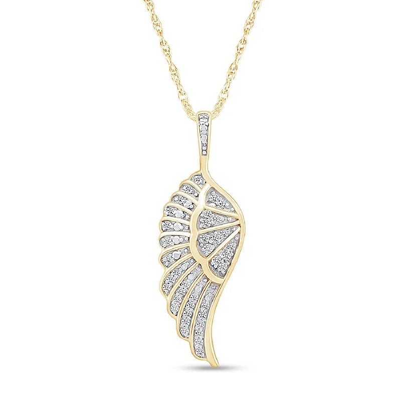 handmade necklaces for women -Diamond Angel Wing Necklace