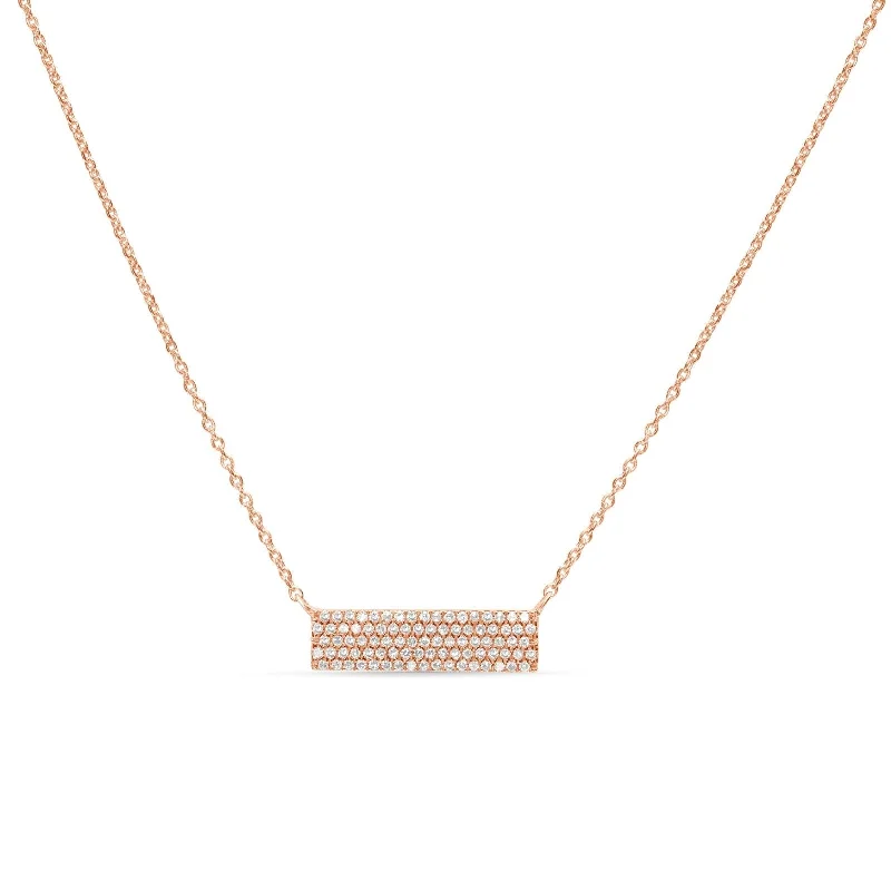 large pendant necklaces for women -Five Row Diamond Pavé Bar Necklace