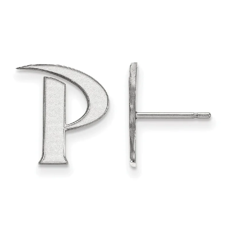 contemporary earrings for women -14k White Gold Pepperdine University Small Post Earrings