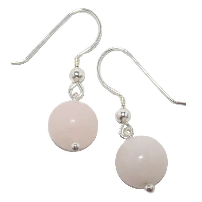 luxury drop earrings for women -Pink Calcite Earrings Mangano Precious Soul Sterling Silver