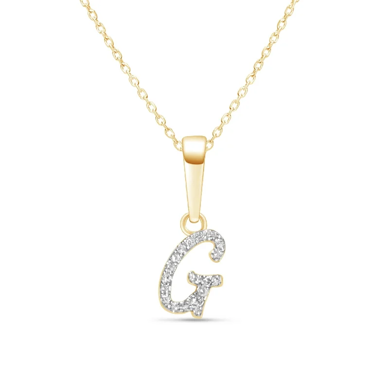 elegant chain necklaces for women -Cursive Diamond Initial Necklace