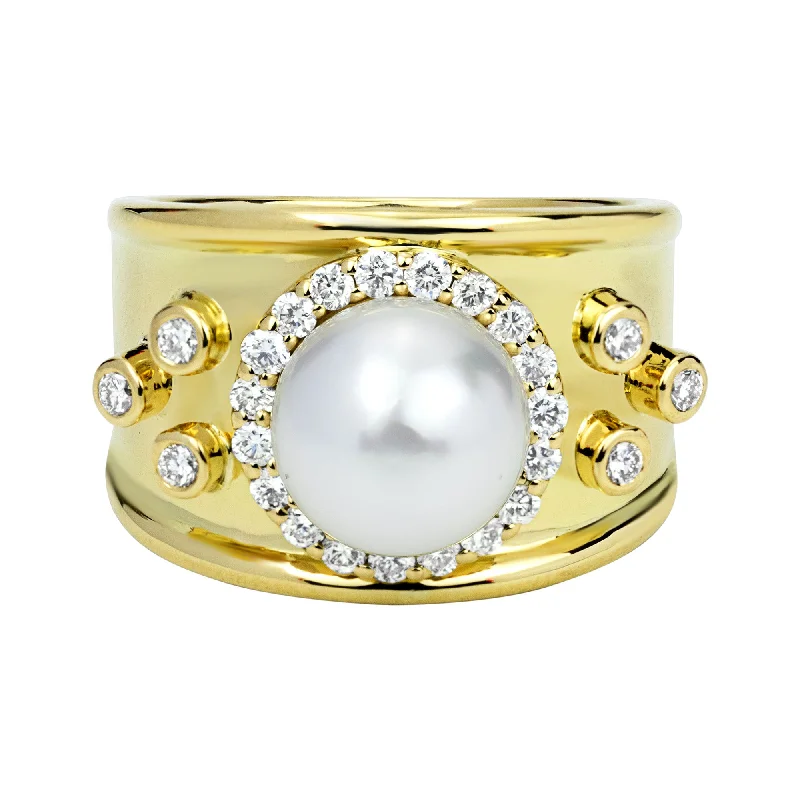 infinity engagement rings for women -Ring - South Sea Pearl And Diamond