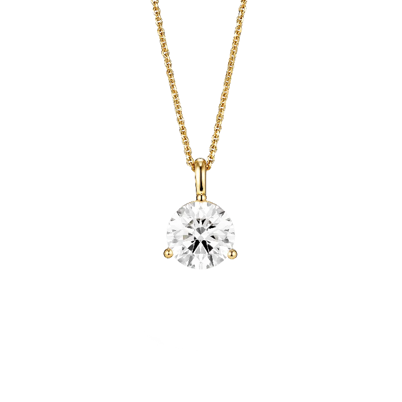 vintage gold necklaces for women -The Round Brilliant Solitaire Bale Pendant