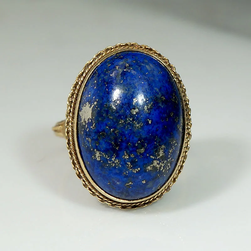 opal rings for women -Stunning Lapis Cocktail Ring in Luxe 18k Gold