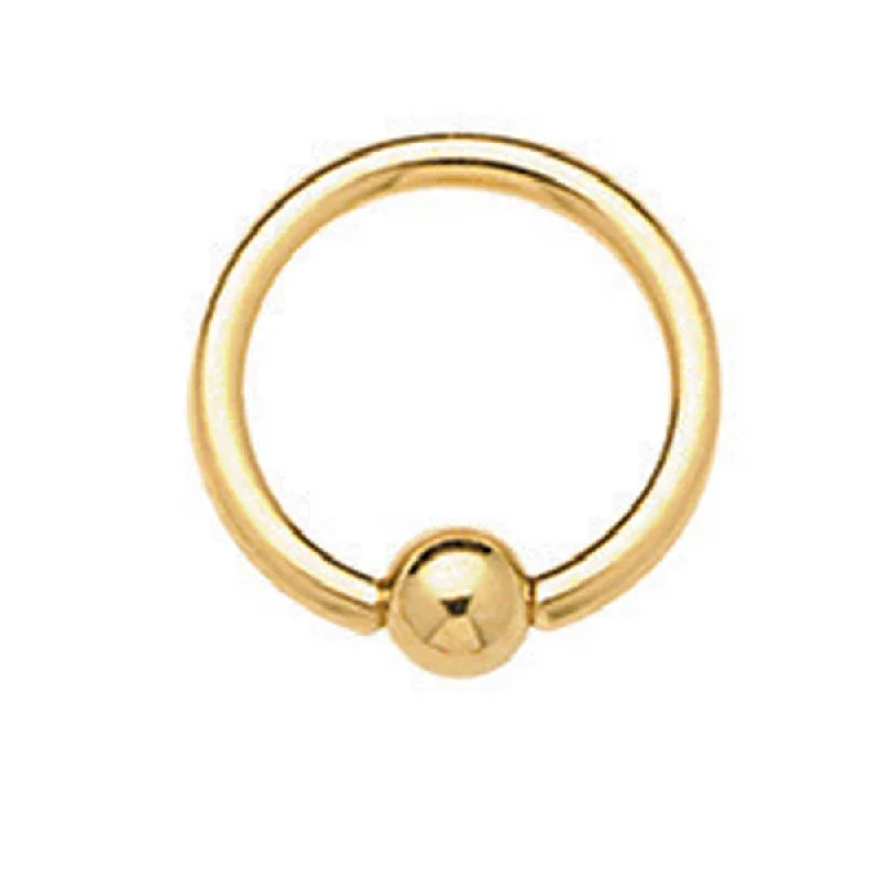 contemporary rings for women -Gold PVD Captive Bead Ring