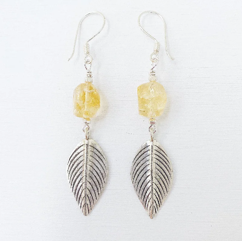 long drop earrings for women -CITRINE LOVE & BALANCE EARRINGS