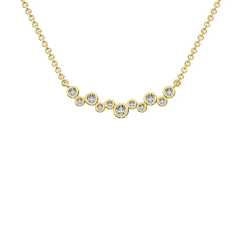 timeless necklaces for women -10K Yellow Gold 1/5 CTW. Diamond 17" Necklace