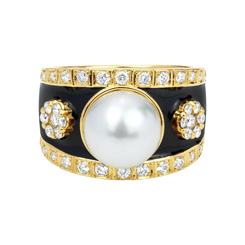 opal rings for women -Ring - South Sea Pearl And Diamond