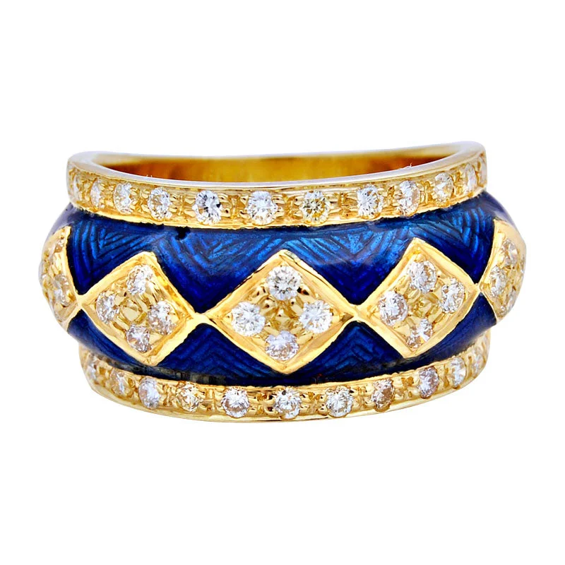 trendy rings for women -Ring-Diamond (Enamel)